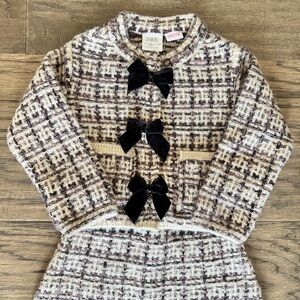 Zara Black and Cream Tweed Set with Bows